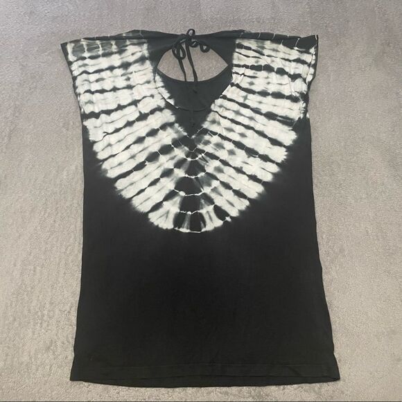 𝅺BILLABONG tie dye tunic mini dress size small black and white VGUC - Picture 3 of 4